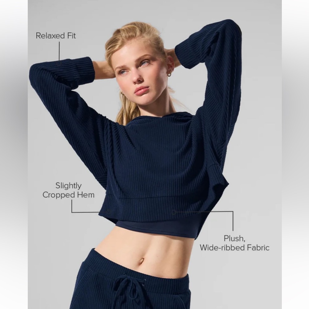Navy Ribbed Alo Set - Picture 3 of 6